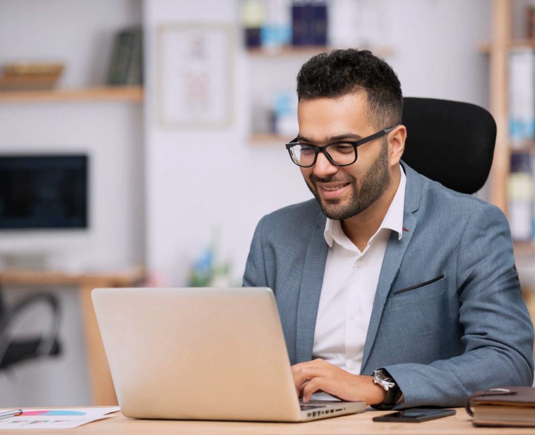 Chief Technology Officer analyzing data and overseeing technology infrastructure